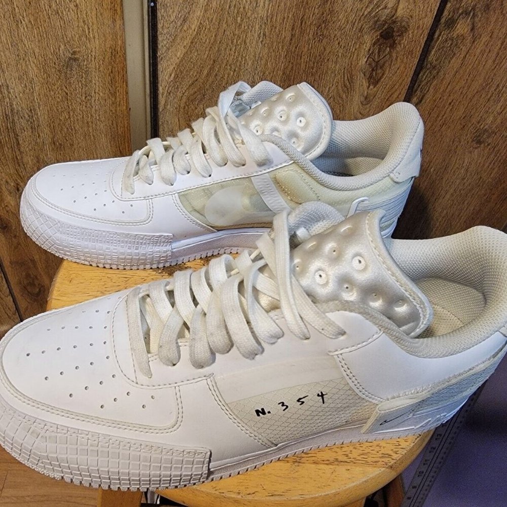 Nike Air Force 1 Low Type 2 Triple CT2584-100 Men White Sneaker Shoes Size US 10 - Picture 4 of 10